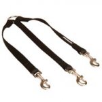 Triple Nylon Black Russian Terrier Leash Coupler for Walking 3 Dogs at a Time
