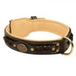 Black Russian Terrier Leather Collar Braided