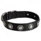 Black Russian Terrier Nylon Dog Collar with Circles Decoration