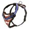 American Flag Painted Leather Black Russian Terrier Harness for Agitation Training