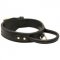 Extra Durable Leather Black Russian Terrier Collar with Handle for Attack Training