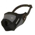 Protection Training Black Russian Terrier Muzzle Made of Nylon and Leather