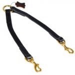 Leather Stitched Black Russian Terrier Coupler