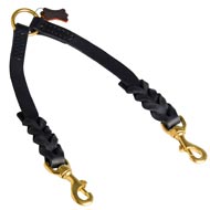 Black Russian Terrier Leather Coupler Braided
