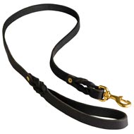 Walking Training Leather Black Russian Terrier Leash Braided