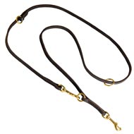 Multifunctional Leather Black Russian Terrier Leash for Walking and Training
