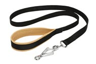 Nylon Black Russian Terrier Leash with Support Material on the Handle for Walking and Training