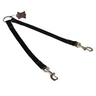 Nylon Black Russian Terrier Leash Coupler Stitched