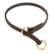 Black Russian Terrier Leather Choke Collar Effective Training
