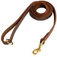 Stitched Leather Black Russian Terrier Leash for Training and Walking