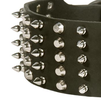  Leather Wide Dog Collar for Black Russian Terrier