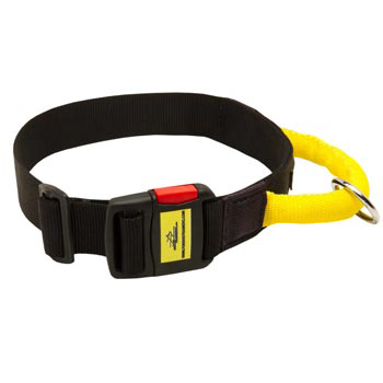 Nylon Black Russian Terrier Collar with Quick Release Buckle