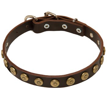 1 inch Wide Leather Black Russian Terrier Collar
