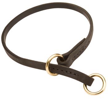 Black Russian Terrier Obedience Training Choke  Leather Dog Collar