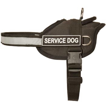 Black Russian Terrier Harness Nylon with Reflective Strap