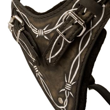 Padded Chest Plate of Black Russian Terrier Harness