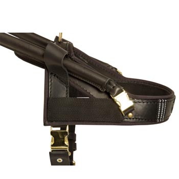 Black Russian Terrier Guide Harness Leather for Mobility Assistance