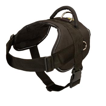 Black Russian Terrier Harness Nylon Multifunctional with Control Handle