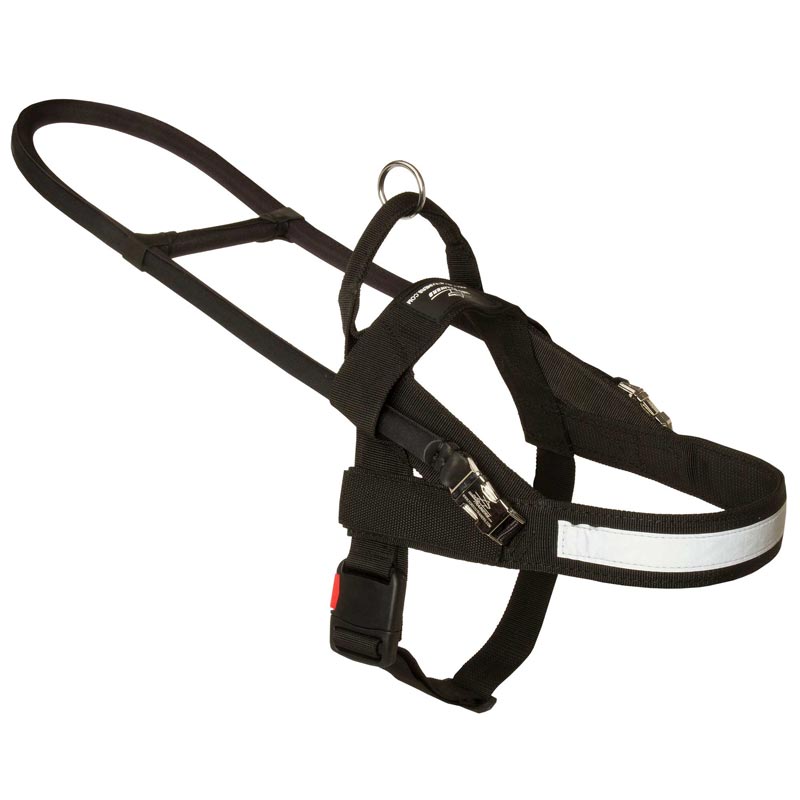 All Weather Nylon Black Russian TerrierHarness for Guide and Assistance