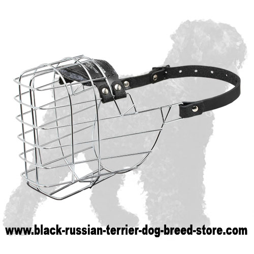 'The Silencer' Wire Cage Black Russian Terrier Muzzle With One Strap