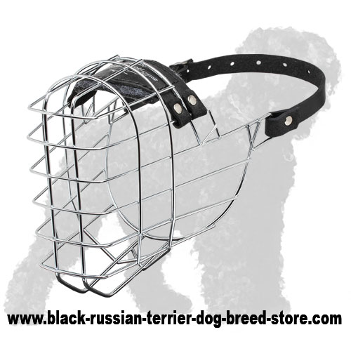 'The Silencer' Wire Cage Black Russian Terrier Muzzle With One Strap