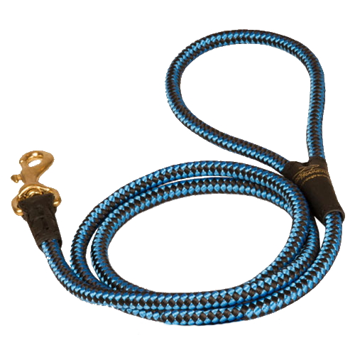 Cord nylon dog leash for Black Russian Terrier dog