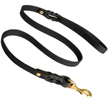 Dog Leather Leash for Black Russian Terrier Training and Walking