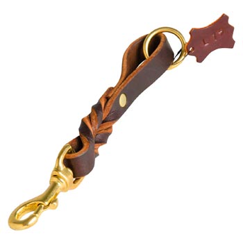 Leather Braided Black Russian Terrier Pull Tab for Daily walking