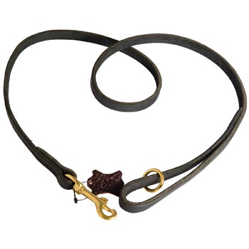 Strong Leather Black Russian Terrier Leash Designer for Dog Walking