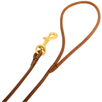 Leather Black Russian Terrier Leash with Comfy Round Hnadle