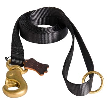 Black Russian Terrier Nylon Leash for Dog Patrolling