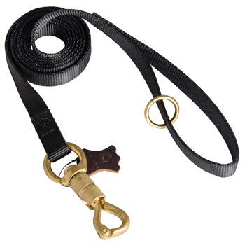 Professional Nylon Dog Leash for Police Training of Black Russian Terrier