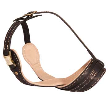 Leather Black Russian Terrier Muzzle for Anti-Barking Training