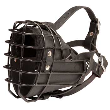 Winter Fully Wire Black Russian Terrier Padded Muzzle Cage