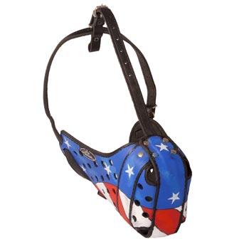 Leather Black Russian Terrier Muzzle with Felt Padding