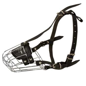 Wire Cage Muzzle for Training Black Russian Terrier Working Dogs